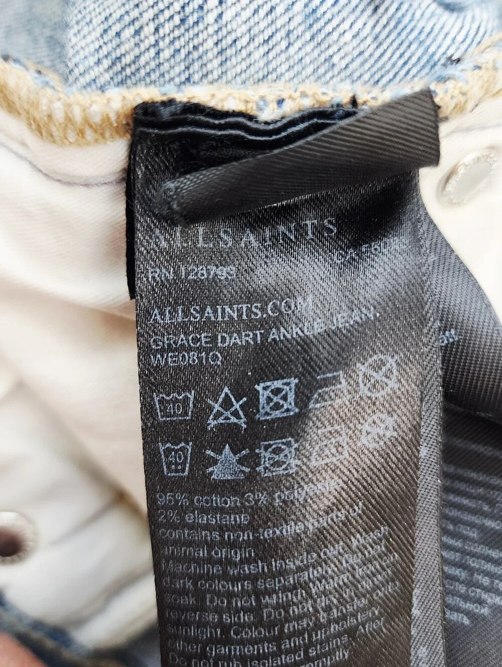 All Saints Grace Dart Ankle Jeans Pants